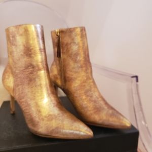 Zara brushed gold heeled booties